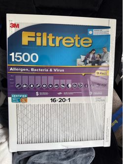 2pk Filtrete 16x20x1 air filters