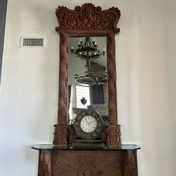 Antique Entry Mirror 10” High 