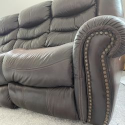 Dark Brown Leather Sofa