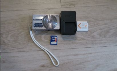 Sony Cyber-shot DSC-W690 Digital Camera 16.1 MP WORKS BUT BATTERY DOOR IS BROKEN