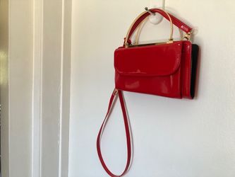Red Wallet Size Clutch Style Handbag