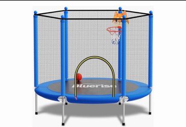Bluerise 55IN Indoor/Outdoor Toddler Trampoline - NEW