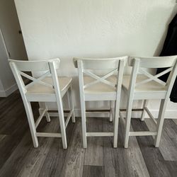 Barstools IKEA  White Wood 