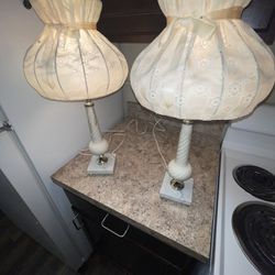 Antique Satin Glass Lamps