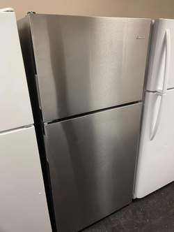Amana Top Freezer Fridge – Stainless, Clean