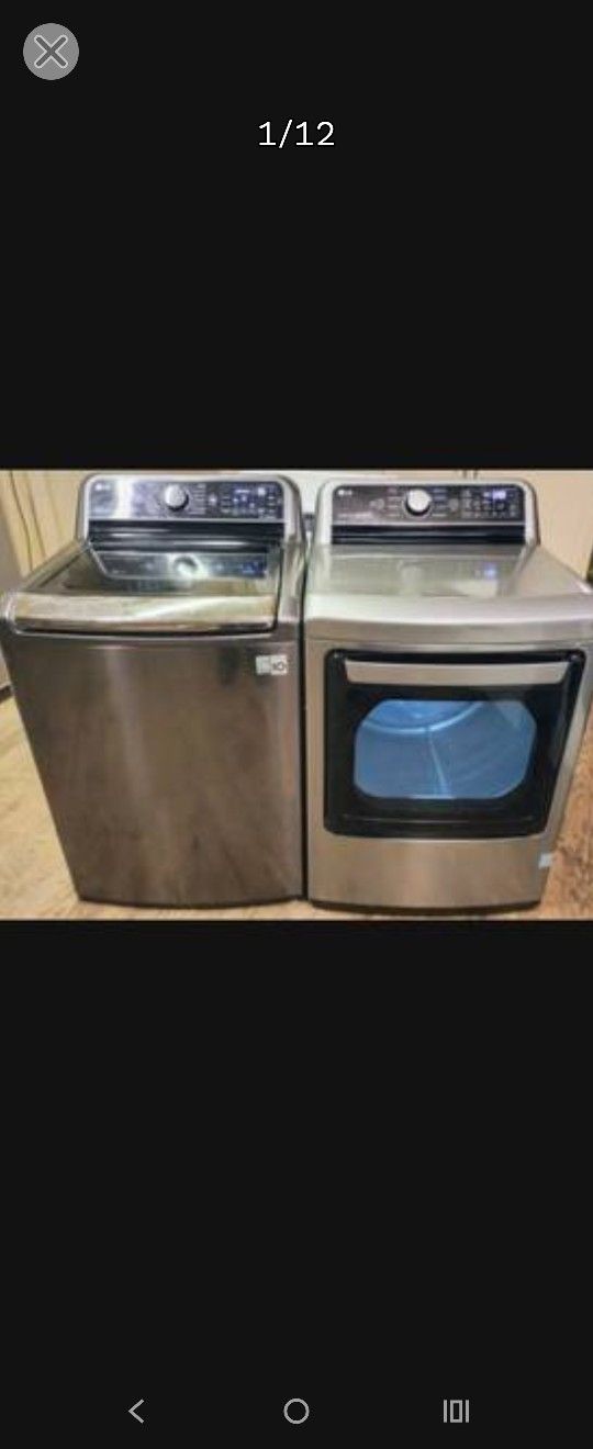LG ELITE STAINLESS TOPLOAD WASHER & ELECTRIC DRYER SET - DOWNLOADABLE