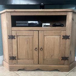Solid Wood Corner Tv Console Stand