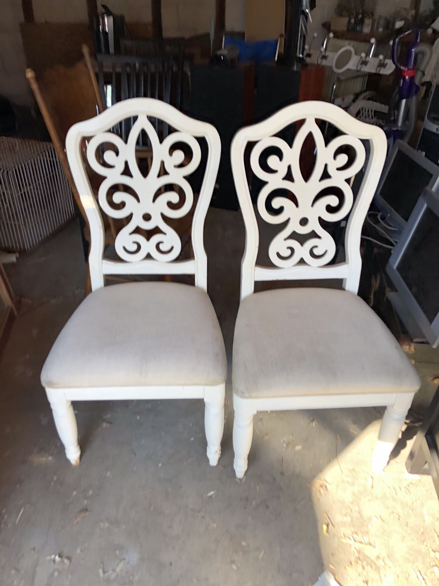 2for30 White Wood Chairs