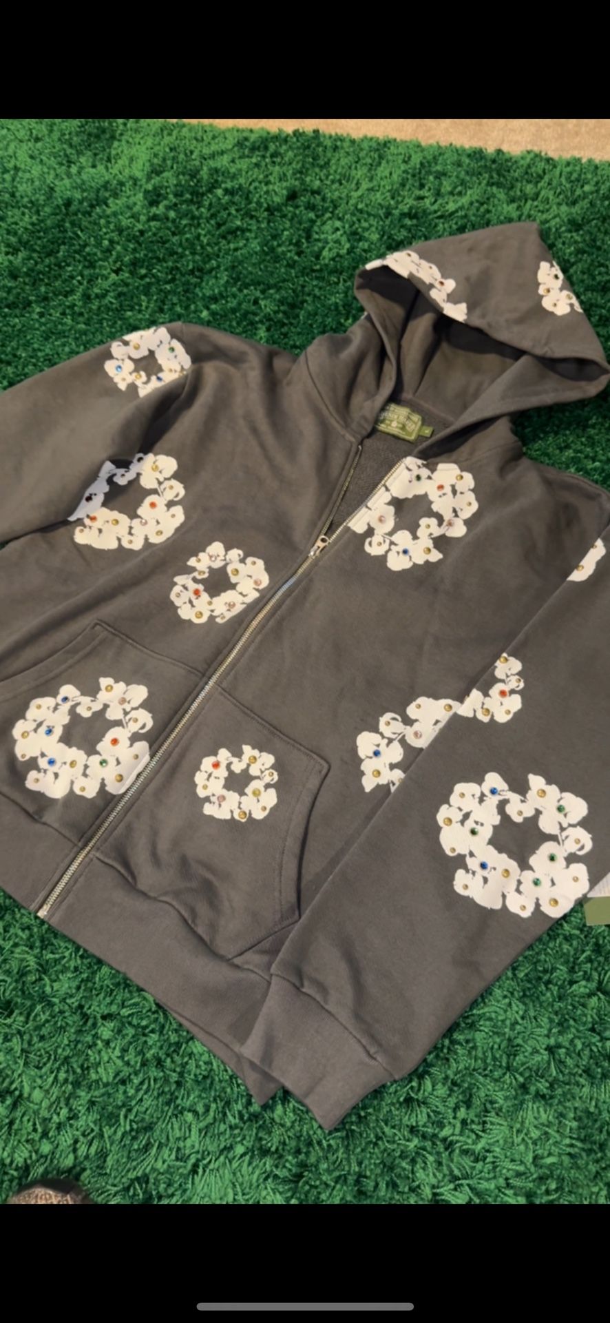 Denim Tears Rhinestone Zip Up Size L