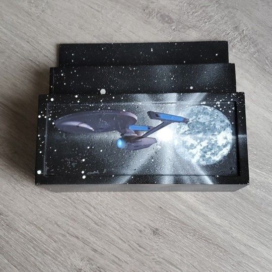 Star Trek Custom spray painted and Collaged Mail Organizer