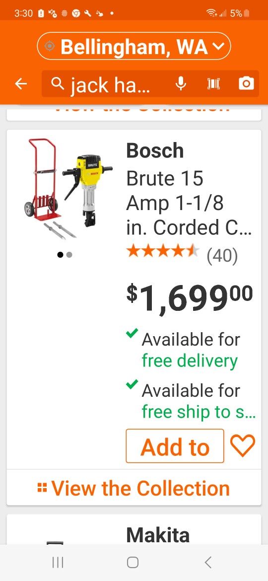 Bosch Jack Hammer Brand New