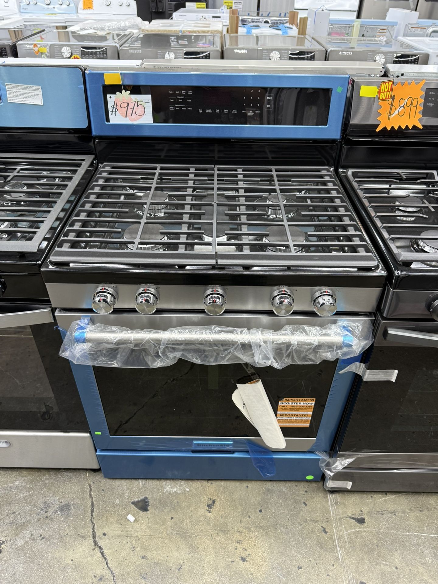 Brand new kitchen aid stainless steel 5 burner range stove