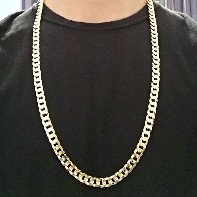 Gold Chain Cuban Link 30in 10mm Necklace