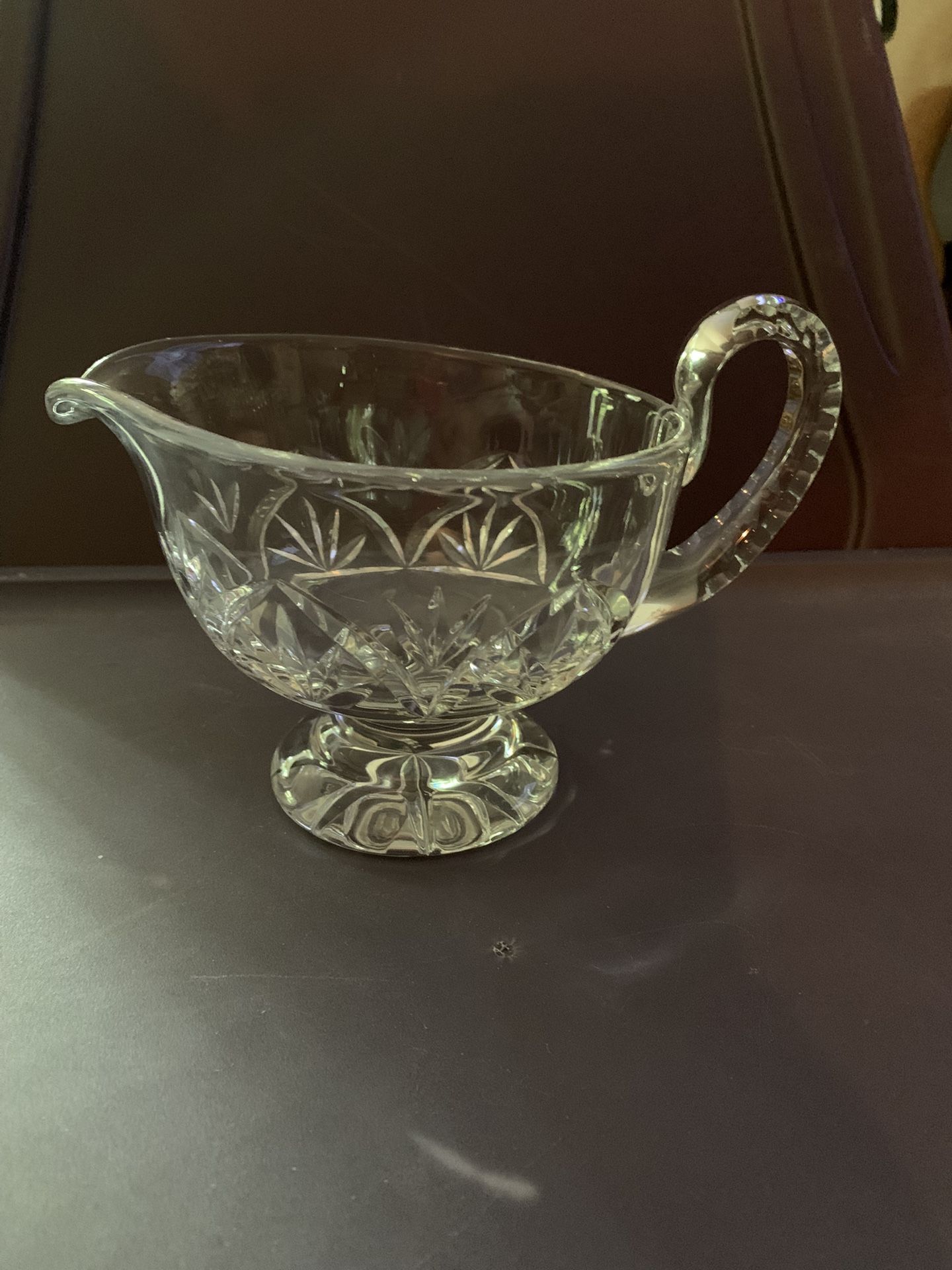 Vintage Cut Glass Gravy Boat