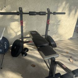 Bench With Bar & Weights 