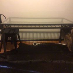 Black glass table