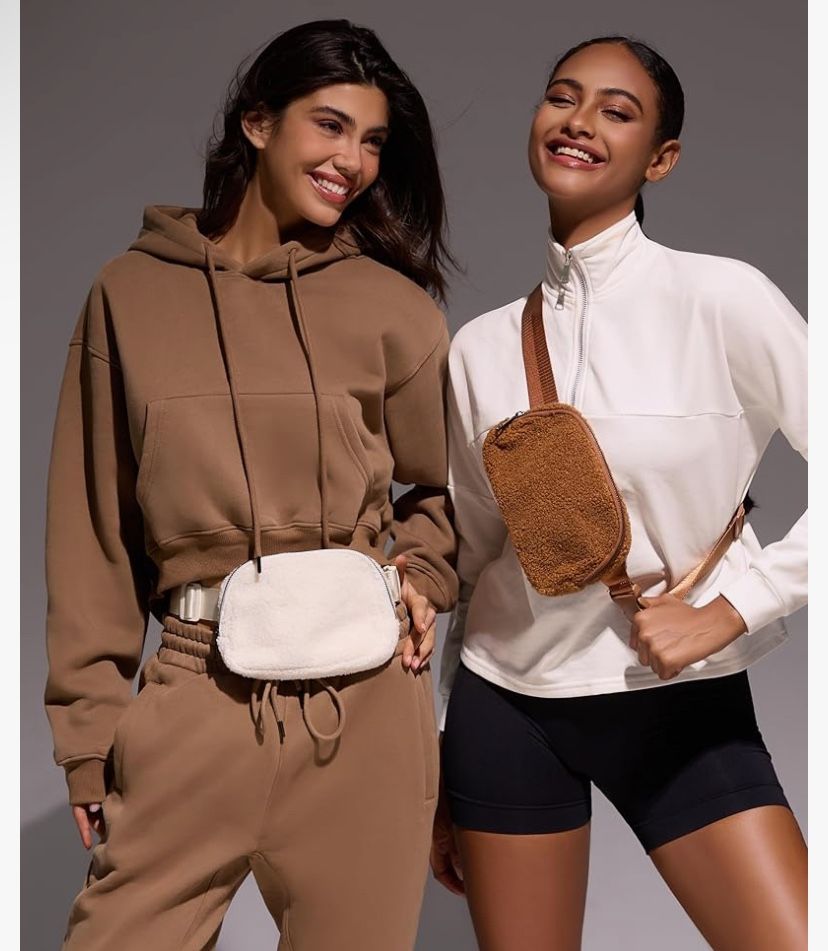 Brown Fleece Fanny Pack
