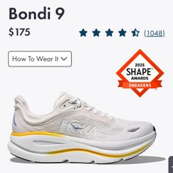 New in box Hoka Men's Everyday RunningBondi 9. Retails for $175 plus tax.