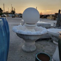 Concrete Sphere Ball Water Fountain / Cement Backyard Garden Outdoor Fountains