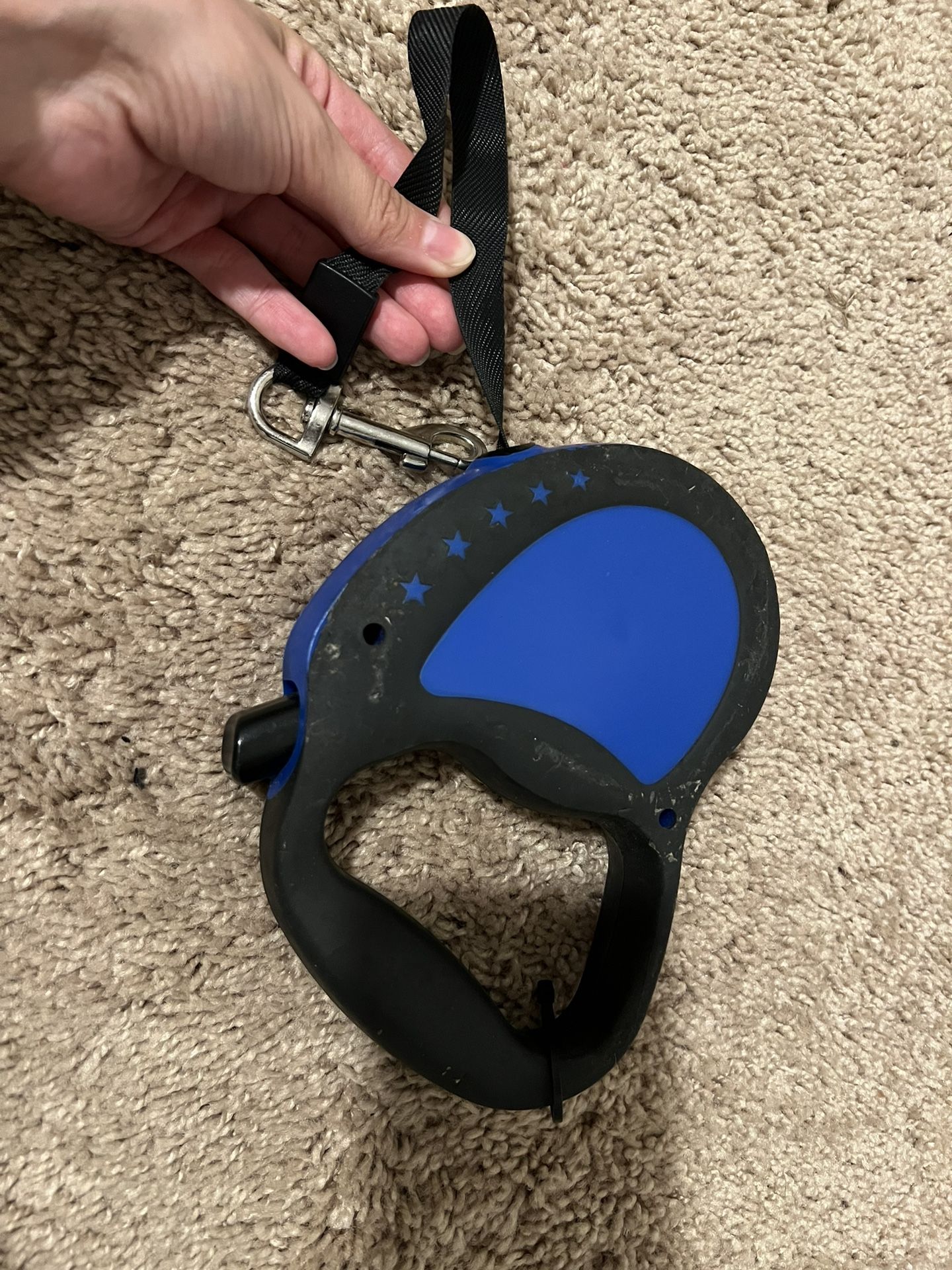 Dog Leash 16’ Feet 70lb Tape Retractable Blue 