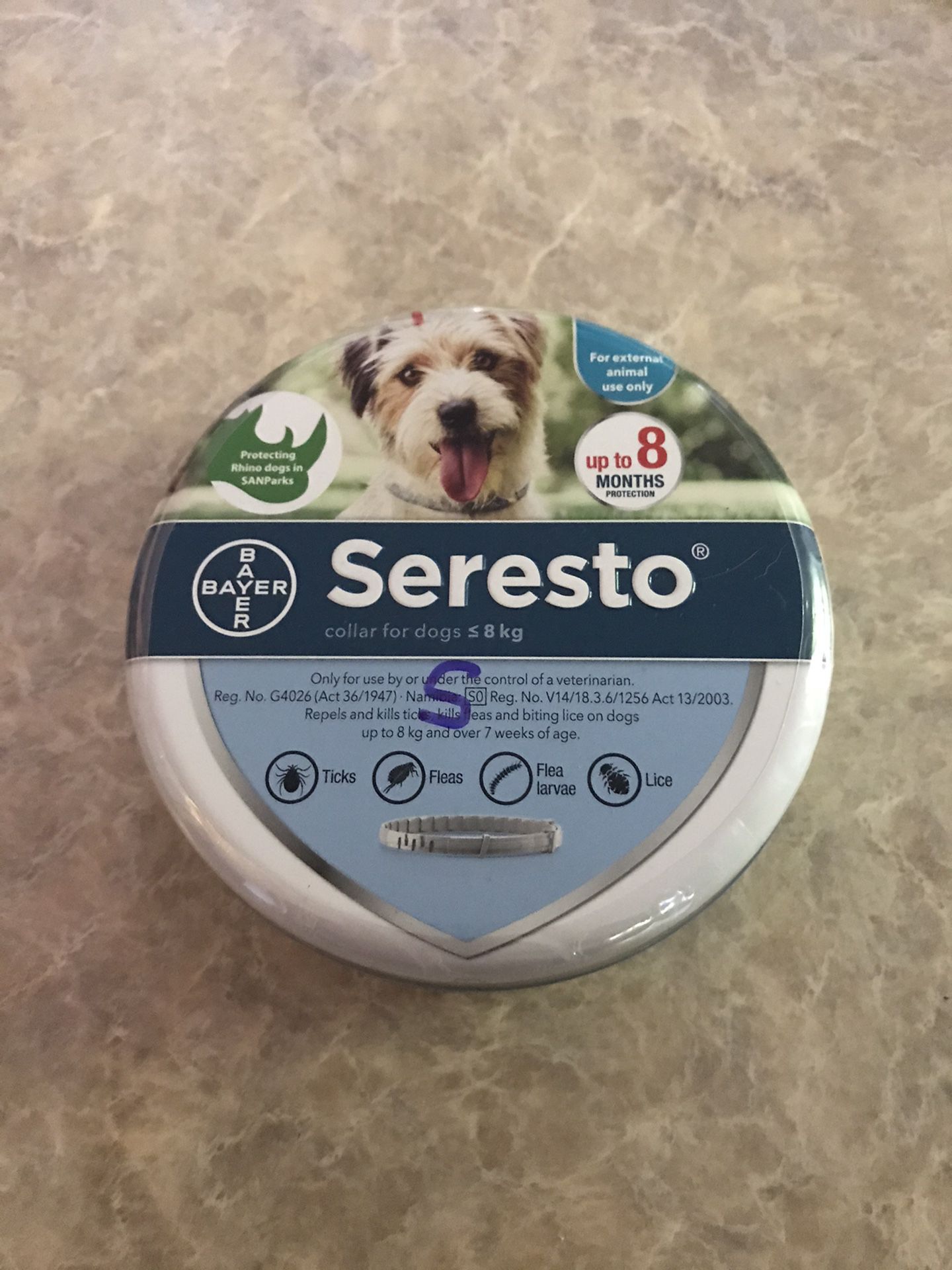 Seresto flea and tick collar for small dogs (up to 25 lbs). These the the best collars and are sold for $60 and $65 at pet smart and other online we