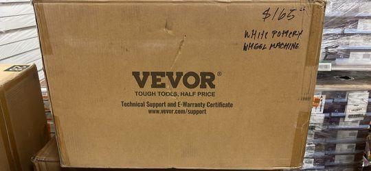 VEVOR 14 in. White Pottery Wheel 450-Watt Electric Ceramic Work Clay Forming Machine for Adult with Foot Pedal and ABS Basin