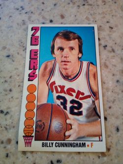 Vintage 1976 Topps basketball/ Billy Cunningham/Philadelphia 76ers/ forward/card # 93