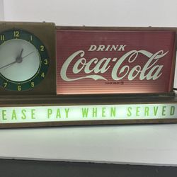 RARE - HTF Vintage 1950s Coca Cola Lighted Counter Clock - All Original Condition, Working!