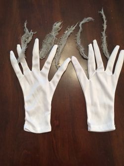 Like NEW Kids Halloween Costume White Silky Small Gloves