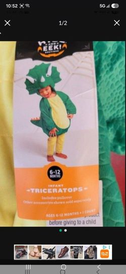 Triceratops Baby Costume 6-12 Months