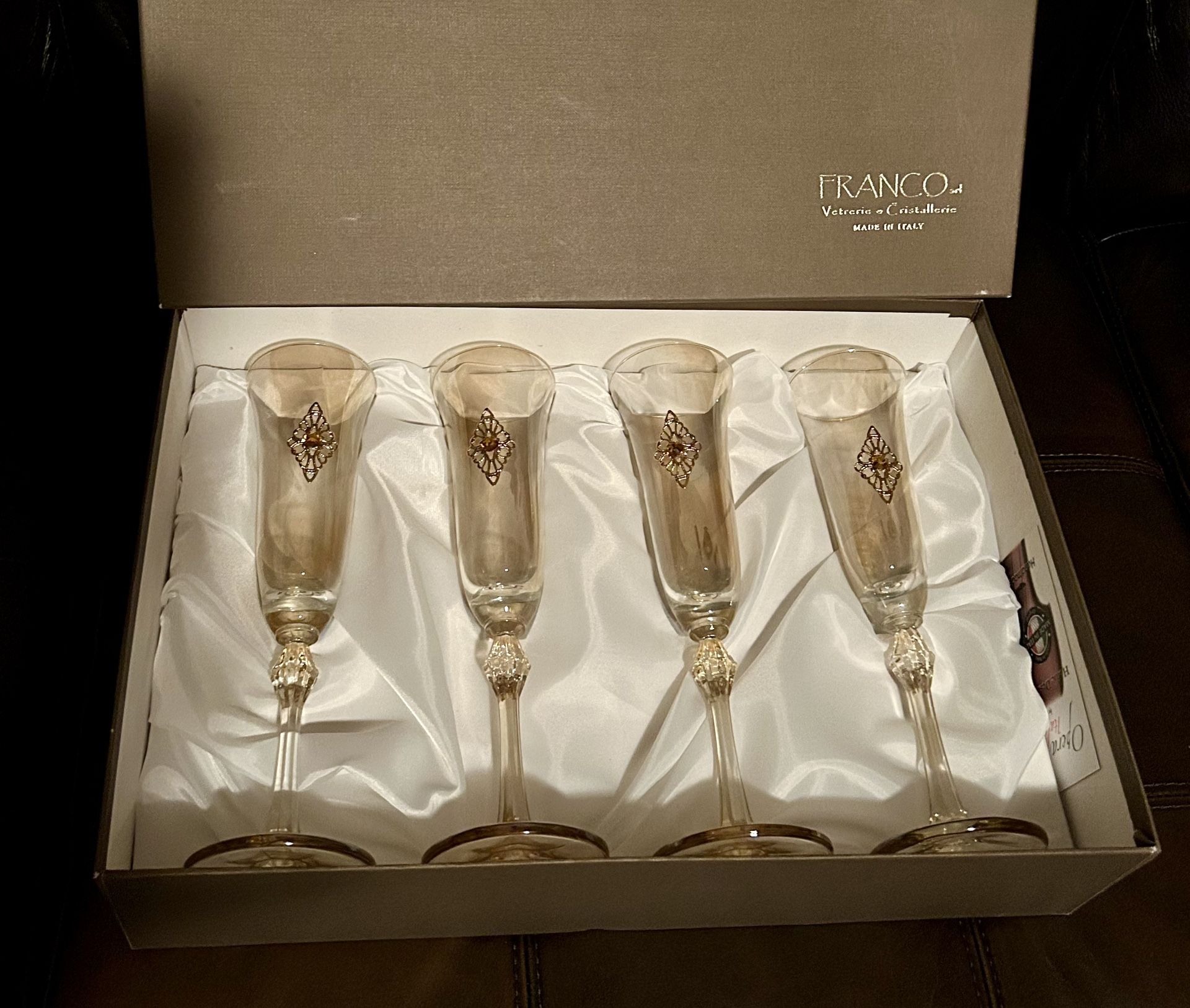Champagne Glasses Franco Vetrerie e Cristallerie Champagne Glasses For Collectible And Or Wedding