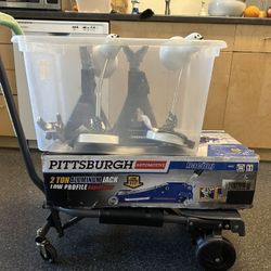 Save $120 With This Combo- 2 Ton Jack + 2 Jack Stands + Dolly + Bonus 