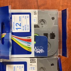 P Touch 12mm Blue White 