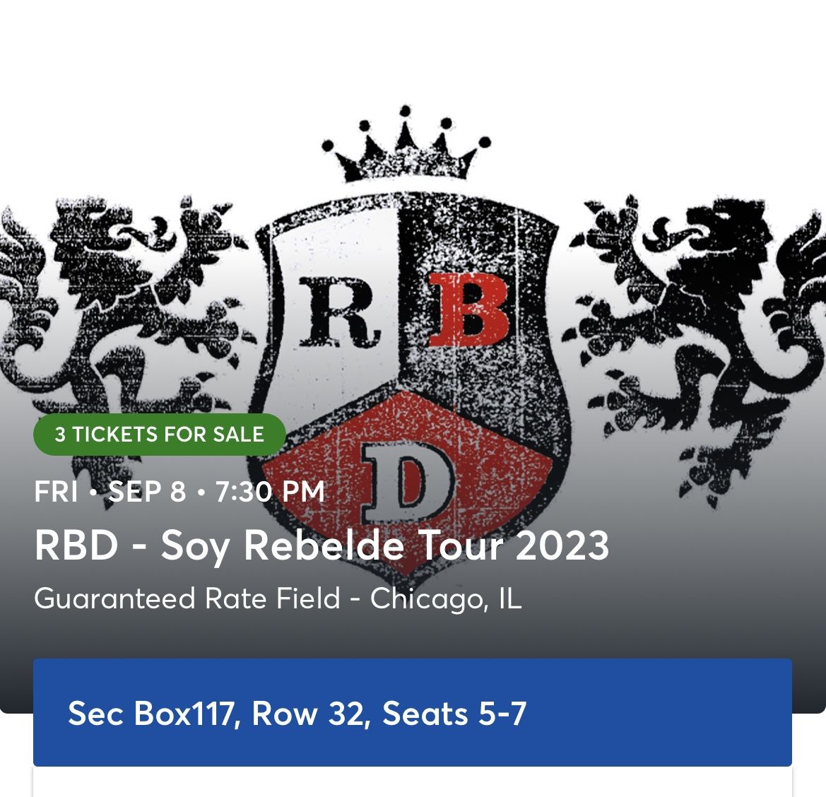 RDB Tickets x3
