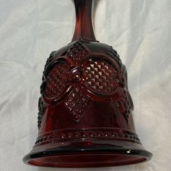 Beautiful Vintage Mid-Century 1950s AVON Red Cranberry Glass Bell