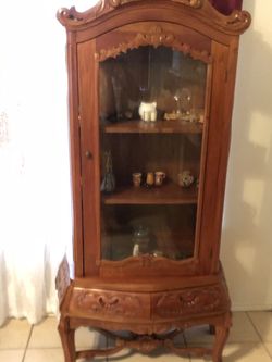 Handmade Mahogany Display Curio Cabinet