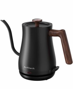 Gooseneck Electric Kettle with Thermometer, 0.8L Small Electric Tea Kettle, 1200W Fast Heat, Precision Pour for Coffee & Tea, Auto Shut Off & Dry Boil