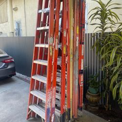 Excellent Condition Different Sizes A Frame Fiberglass Ladders