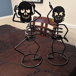 Dancing Skeleton Candle Holders 