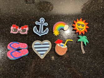 8-pcs Beach Charms Compatible with Bogg Bag Silicone Hawaii Charms with Clips