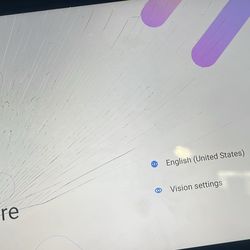 A tablet with a broken screen