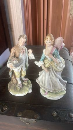 Lefton porcelain figurines, Mildred, and George