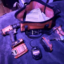 Like New Craftsman Drill Driver Set Rechargeable Comes With All Pieces And Manuals 
