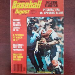 Baseball Digest February 1977 Thurman Munson.