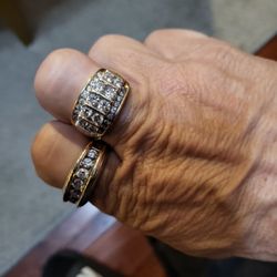 2 Men's Rings Wedding And Custom 4/+2 Between The Two