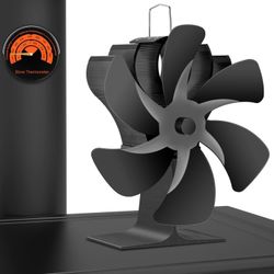 6 Blades Wood Stove Fan | Wood Stove Fan Heat Powered,Fireplace Fan for Wood/Log Burner/Fireplace,Silent Operation,No Electricity Required, Fireplace