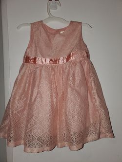 Bebe Wardrobe Baby girl Dress Lace Pink Elegant Wedding Flower girl Easter Size 3