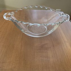 Vintage Fostoria Century Oval Pressed Glass  Bowl With Handles