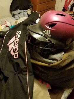 Adidas baseball helmet and bat bag