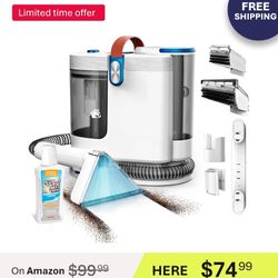 Portable Carpet Cleaner Machine | Powerful 500W Suction + Dual Water Tank